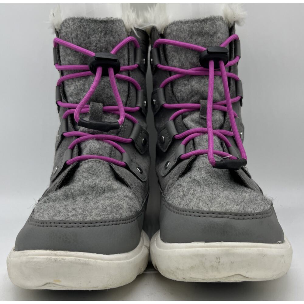 Sorel Kids Quarry Grey/Bright Lavender Explorer Lace WP Boot US 5 - Picture 3 of 13